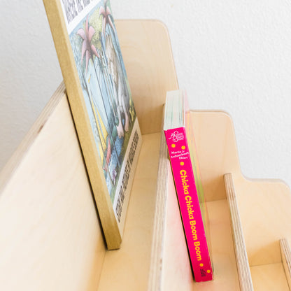 Toddler montessori inspired bookshelf.