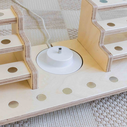 Stair stepped display for figures. 