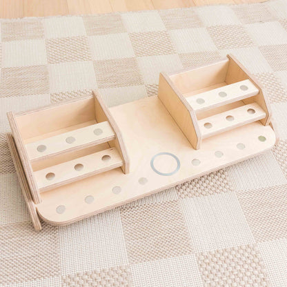 Storage display for toniebox figures with magnetic shelves for tonies. 