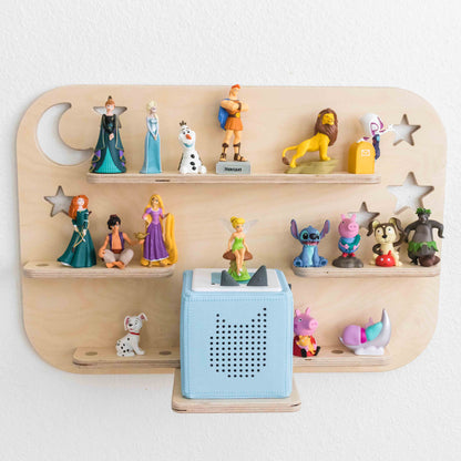 Moon and stars themed kids tonie wall shelf